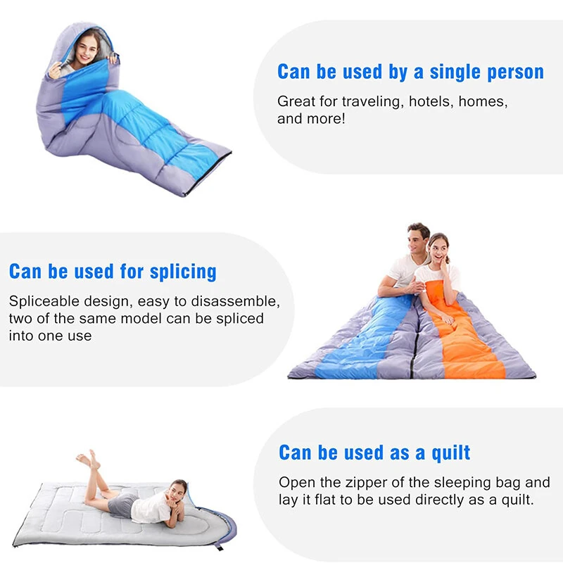 (image for) 2200g Camping Sleeping Bag For -10~20℃ Temperature, Ultralight Waterproof 4 Season Warm Envelope Backpacking Sleeping Bags for Outdoor Traveling Hiking