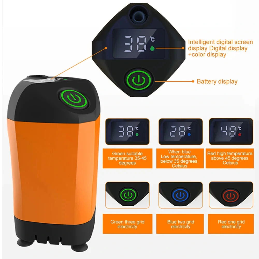 (image for) Portable Electric Shower Pump Outdoor Camping Shower IPX7 Waterproof with Digital Display for Camping Hiking Backpacking Travel